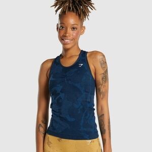 Gymshark Adapt Savanna Navy Camo Seamless Tank Size L